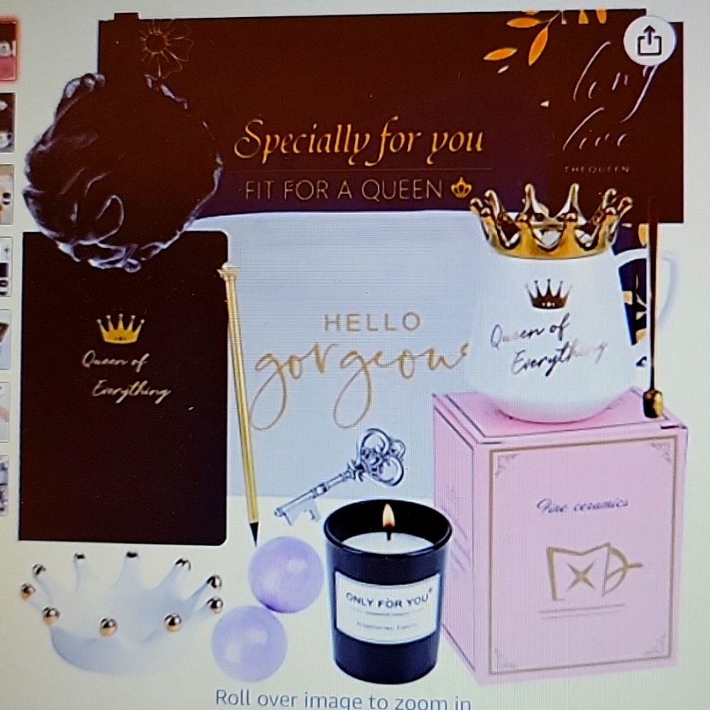 SQEFFORT Gift Basket Box for Her 10pc Luxurious Gifts Mug Tray Candle Bag New…